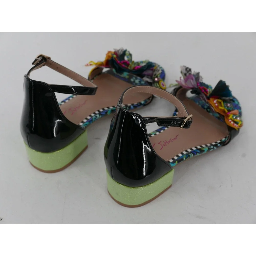 Betsey Johnson Pippy Sandals Multicolor Butterfly Beaded Block Heel Girls 4M